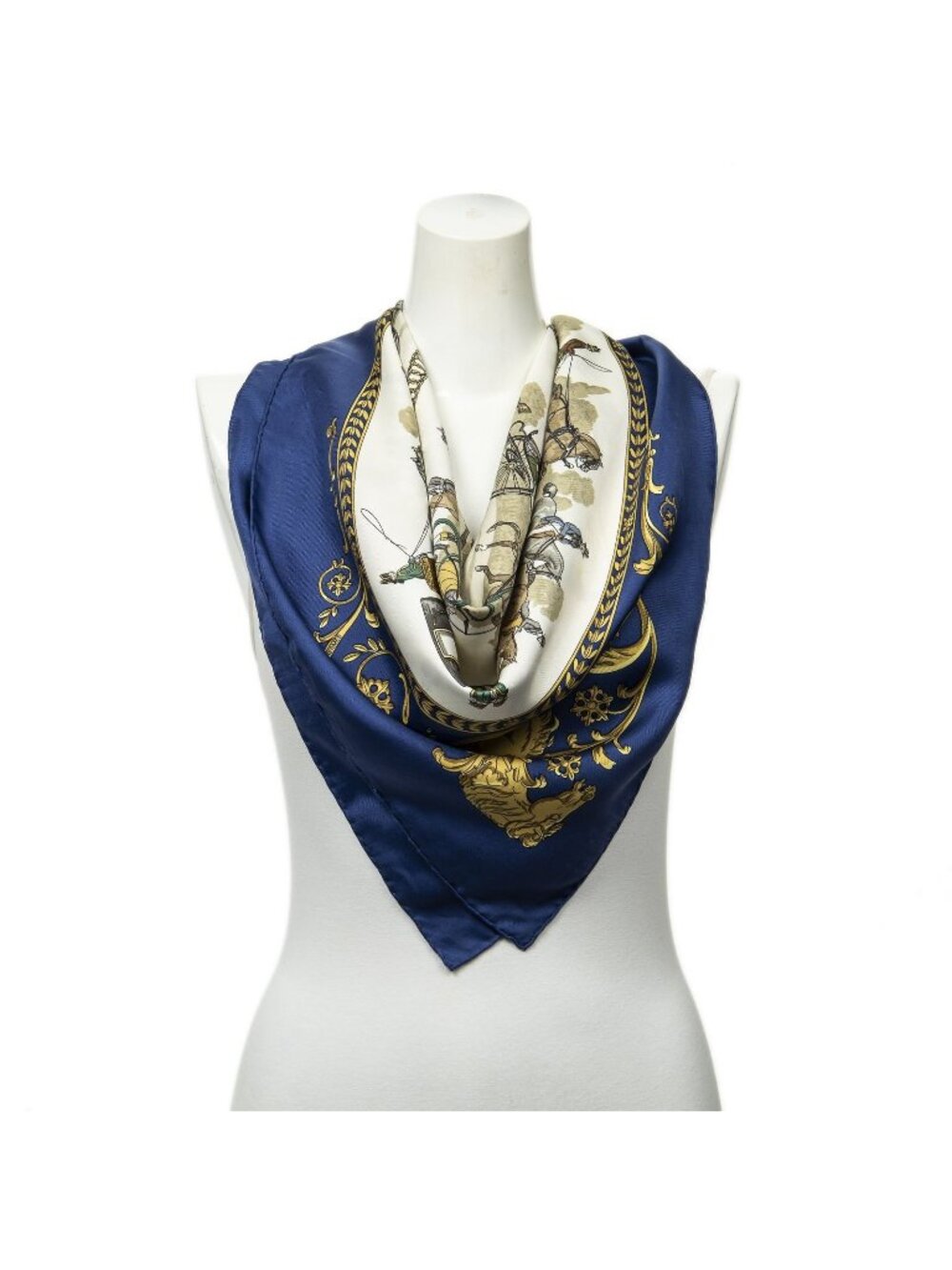 Hermes Scarf Ivory Goldtwill Silk